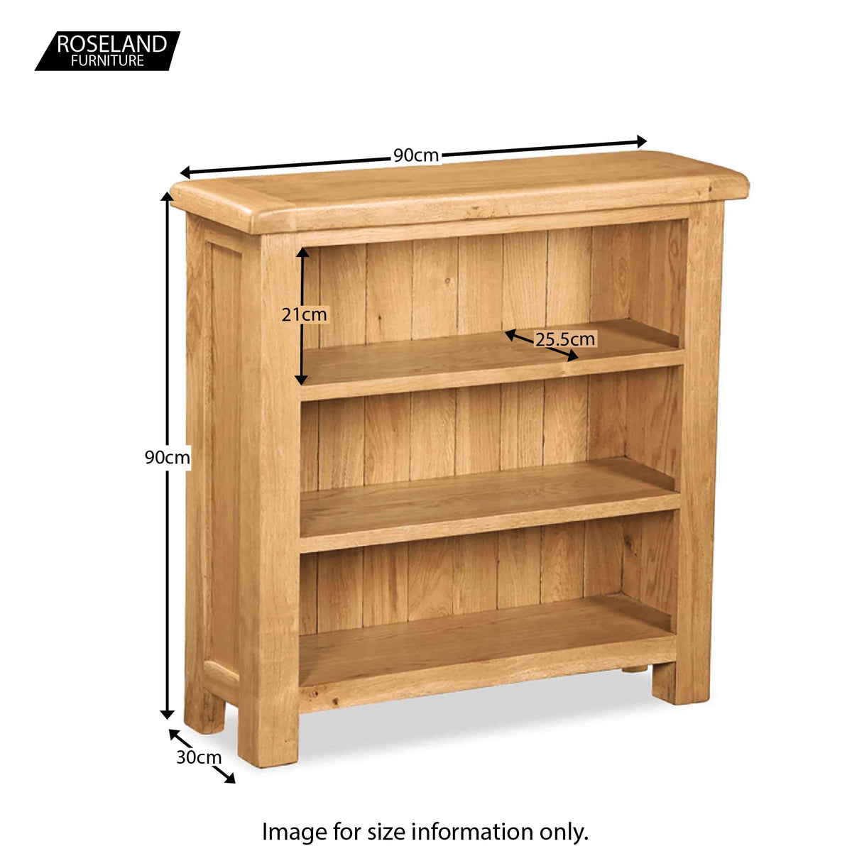 Zelah Oak Small Bookcase from Roseland Furniture