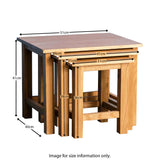 Surrey Oak Nest of Tables - Size Guide