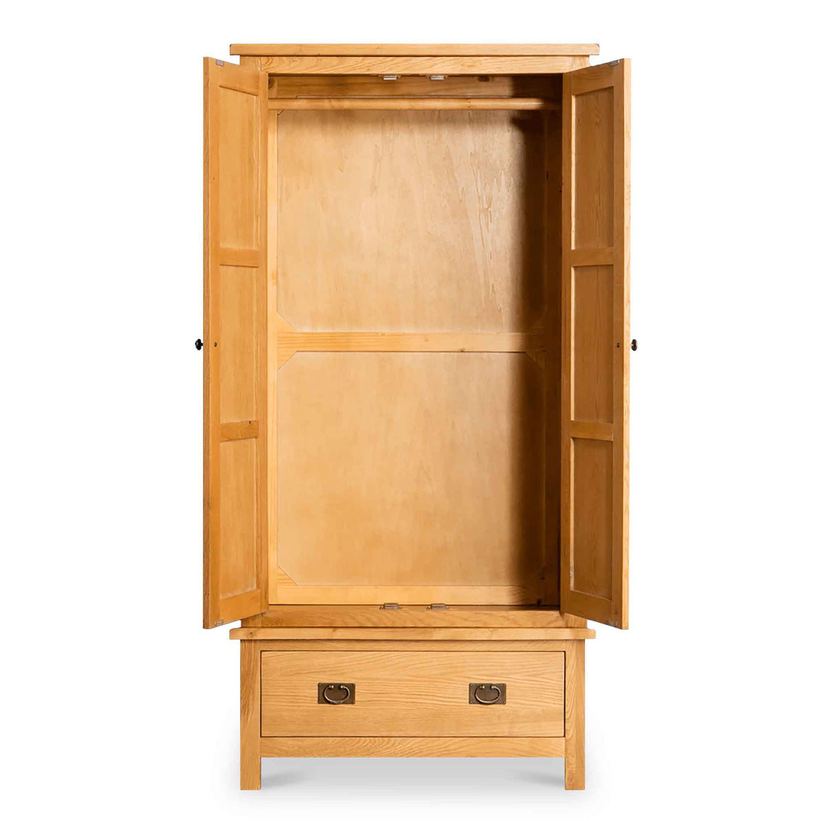 Surrey Oak Double Wardrobe & Drawer by Roseland Furniture