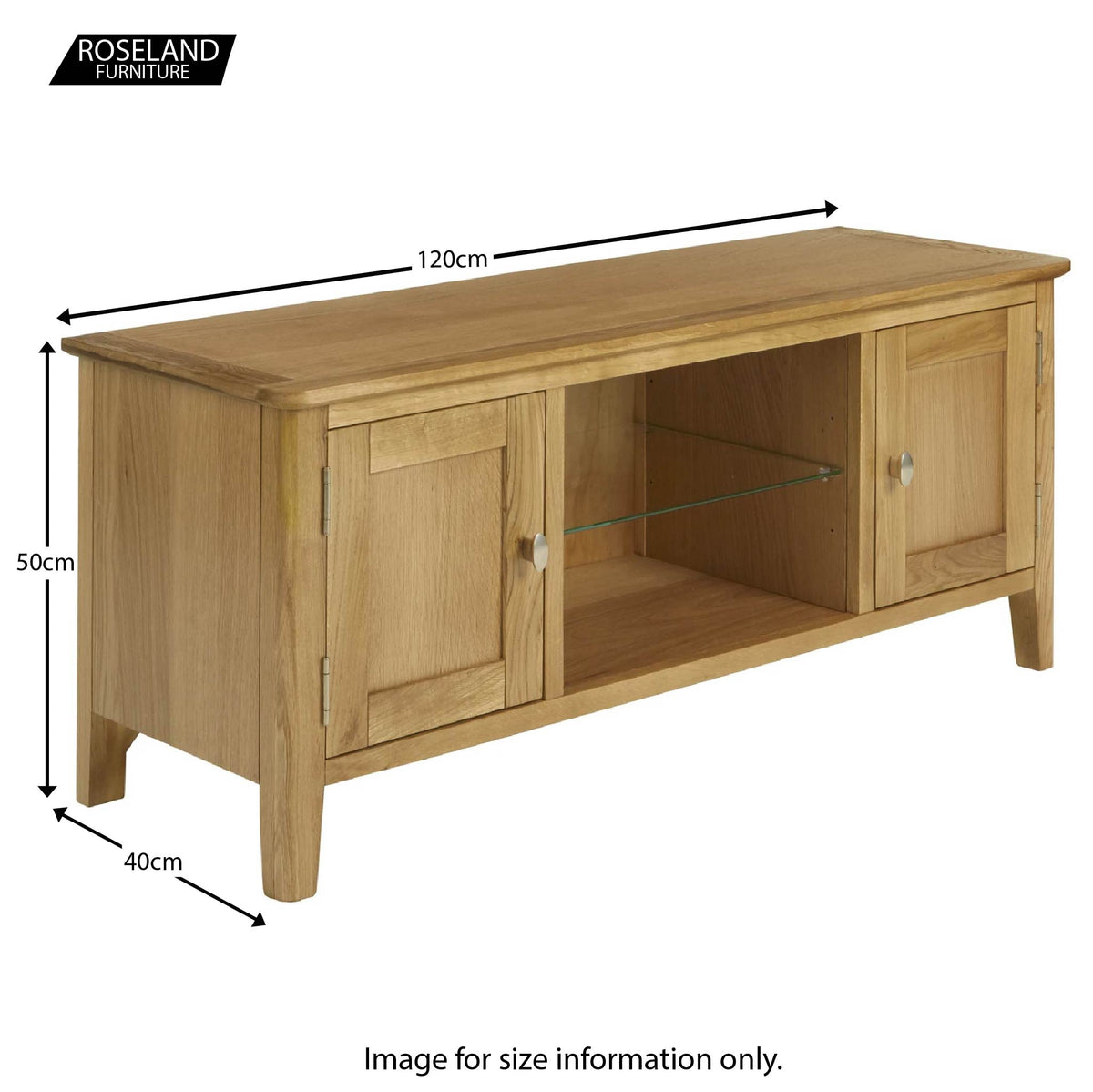 Alba Oak Large 120cm TV Stand from Roseland Furniture