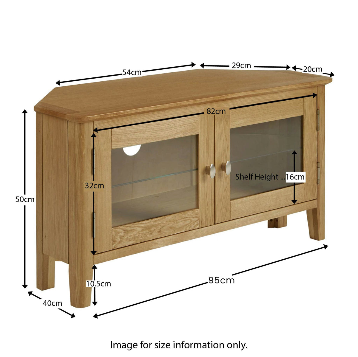 Alba Oak Corner TV Stand from Roseland Furniture