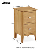 Alba Oak Narrow Bedside Table from Roseland Furniture