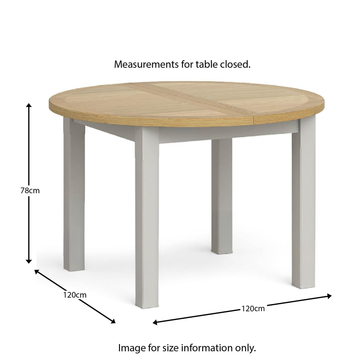 Lundy Grey Round Extending Dining Table by Roseland Furniture