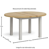 Lundy Grey Round Extending Dining Table by Roseland Furniture