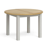 Lundy Grey Round Extending Dining Table by Roseland Furniture