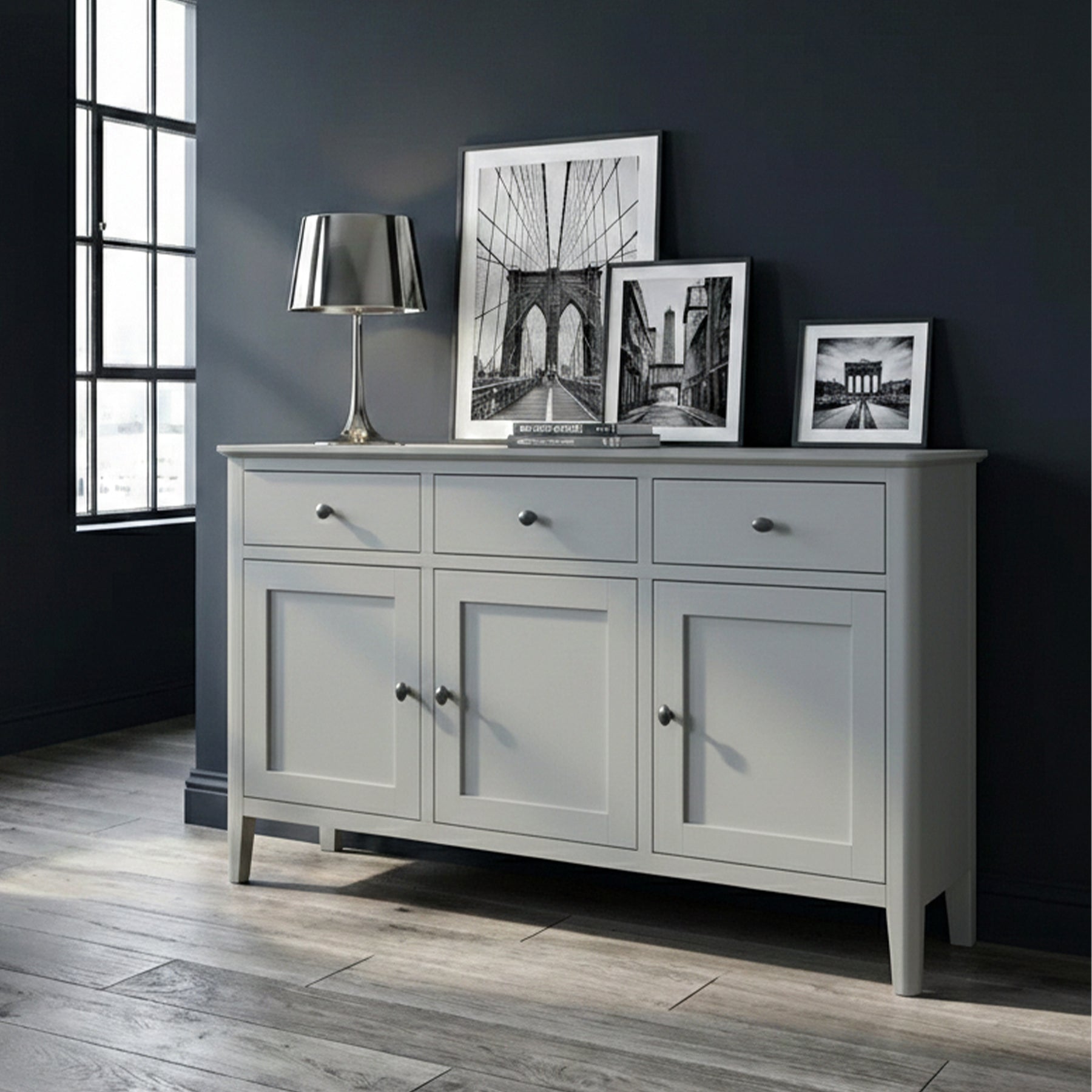 Elgin Grey Large Sideboard Cabinet from Roseland Furniture
