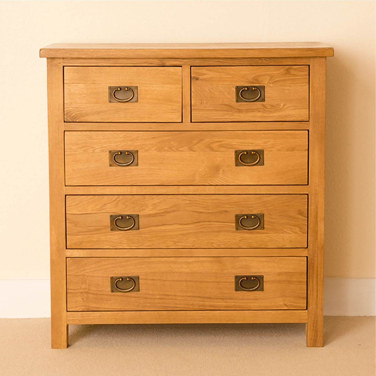 Lanner Oak 2 over 3 Drawer Chest from Roseland Furniture