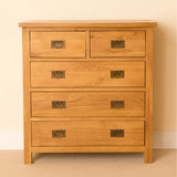 Lanner Oak 2 over 3 Drawer Chest from Roseland Furniture