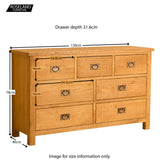 Lanner Oak 3 over 4 Drawer Chest from Roseland Furniture