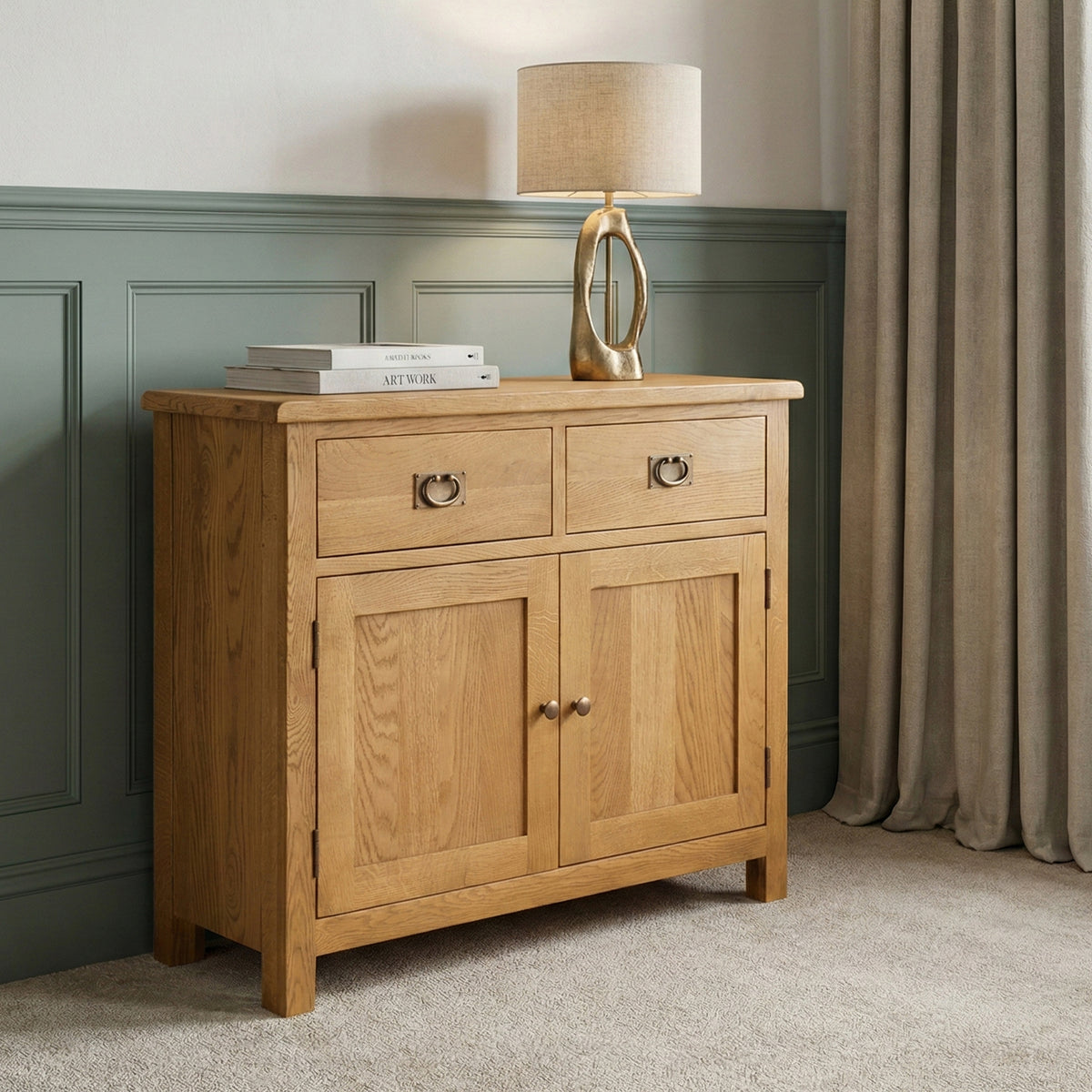 Lanner Oak Small Sideboard from Roseland Furniture