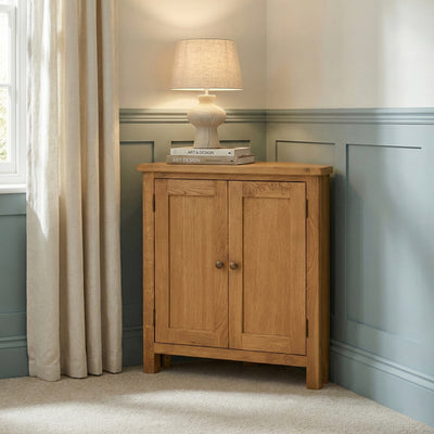 Lanner Oak Corner Cupboard