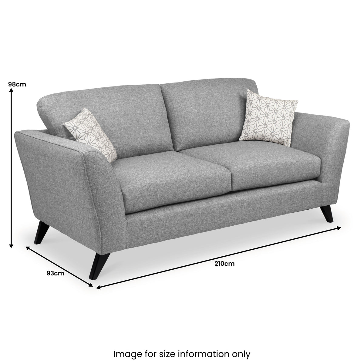 Geo 3 Seater Sofa in Charcoal by Roseland Furniture