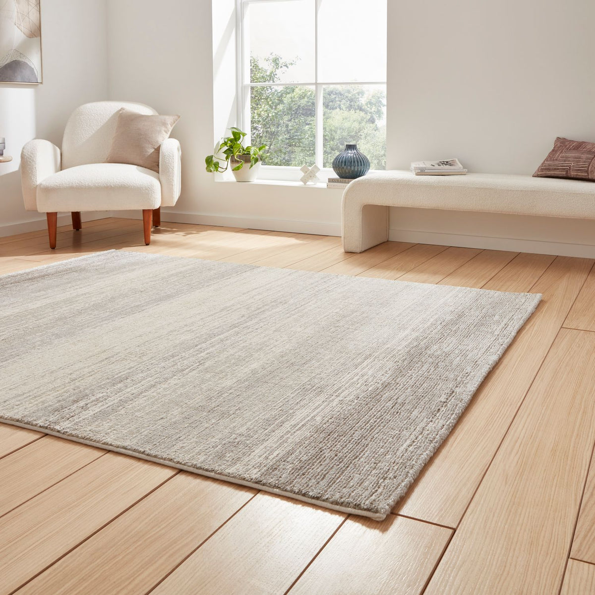 Short Rug Ainsworth Grey Ombre Short Pile Rug | Multiple Sizes | Roseland