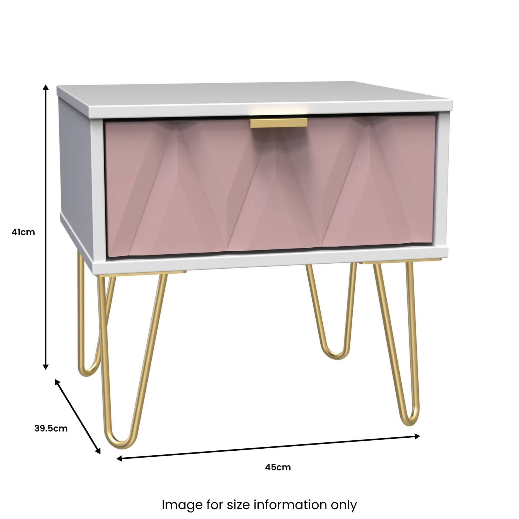 Geo 1 Drawer Bedside Table by Roseland Furniture