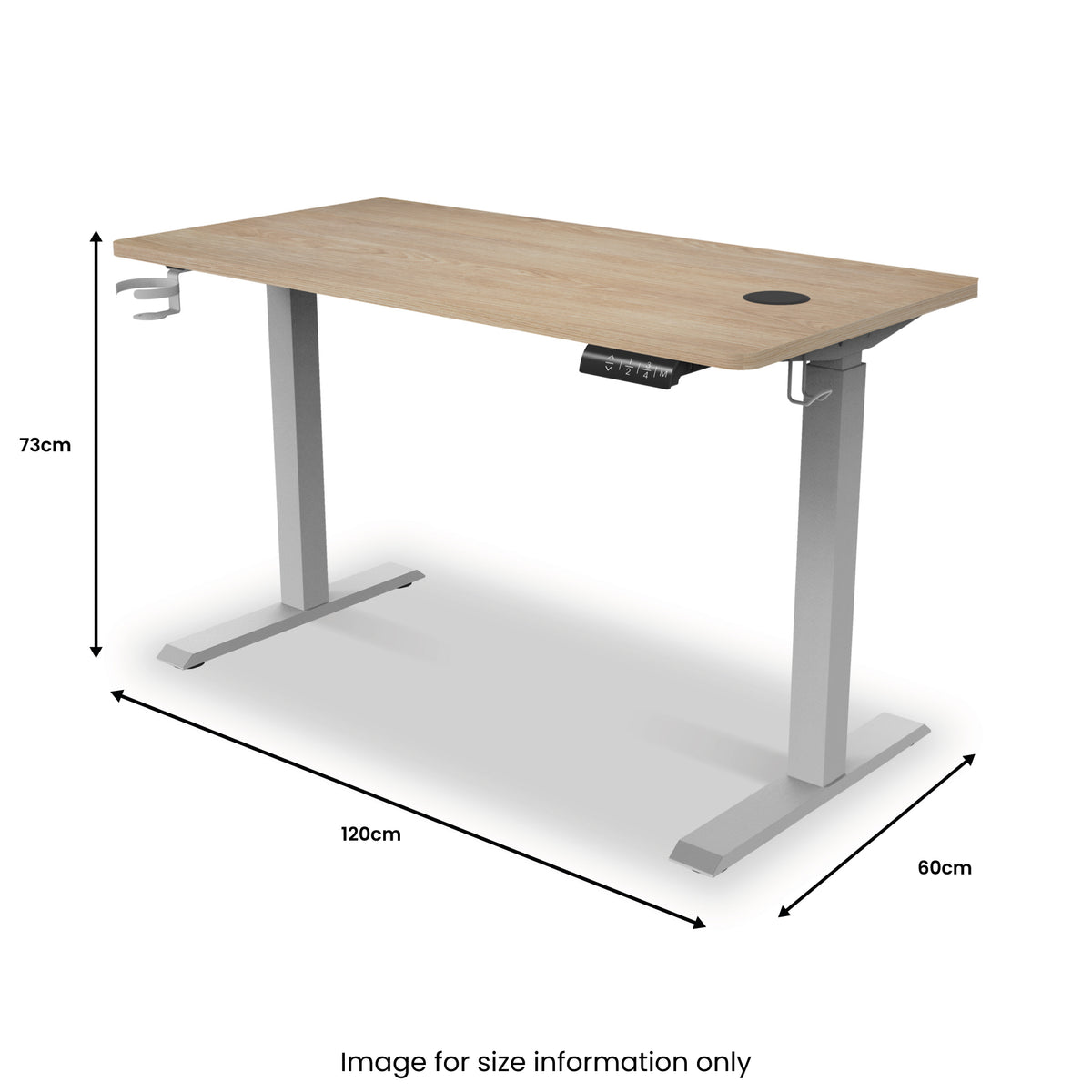 Koble Gino Smart Electric Height Adjustable Desk dimension
