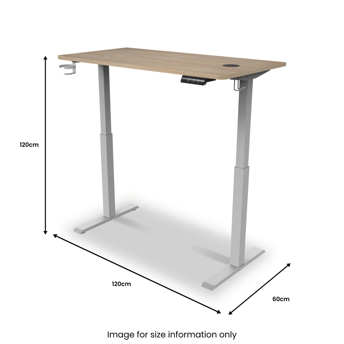 Koble Gino Smart Electric Height Adjustable Desk dimension