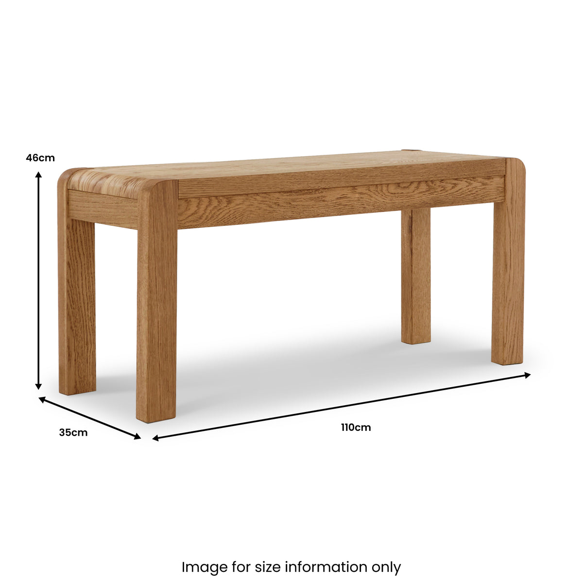 Harvey Chunky Oak 110cm Dining Bench Seats Adults Roseland