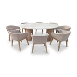 FSC 1 Jupiter 200x145cm Round Table w 8 Eden Dawn Dining Chairs from Roseland Furniture