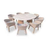 FSC 1 Jupiter 200x145cm Round Table w 8 Eden Dawn Dining Chairs from Roseland Furniture