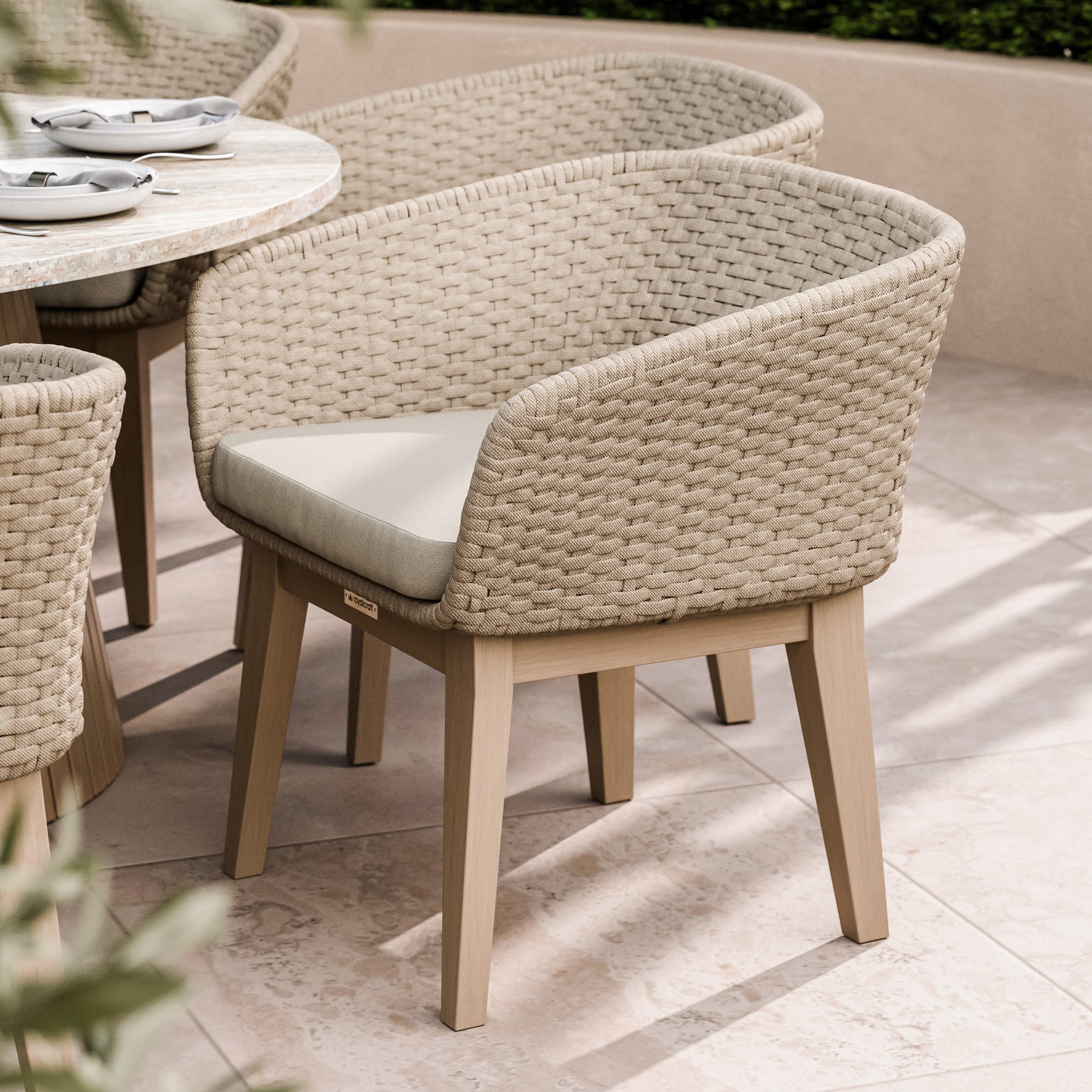 FSC 1 Jupiter 200x145cm Round Table w 8 Eden Dawn Dining Chairs from Roseland Furniture