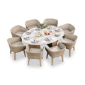 Jupiter 8 Seater Ellipse D Conical Dining Set with Eden Dawn Dining Chairs