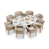 Jupiter 8 Seater Ellipse D Conical Dining Set with Eden Dawn Dining Chairs