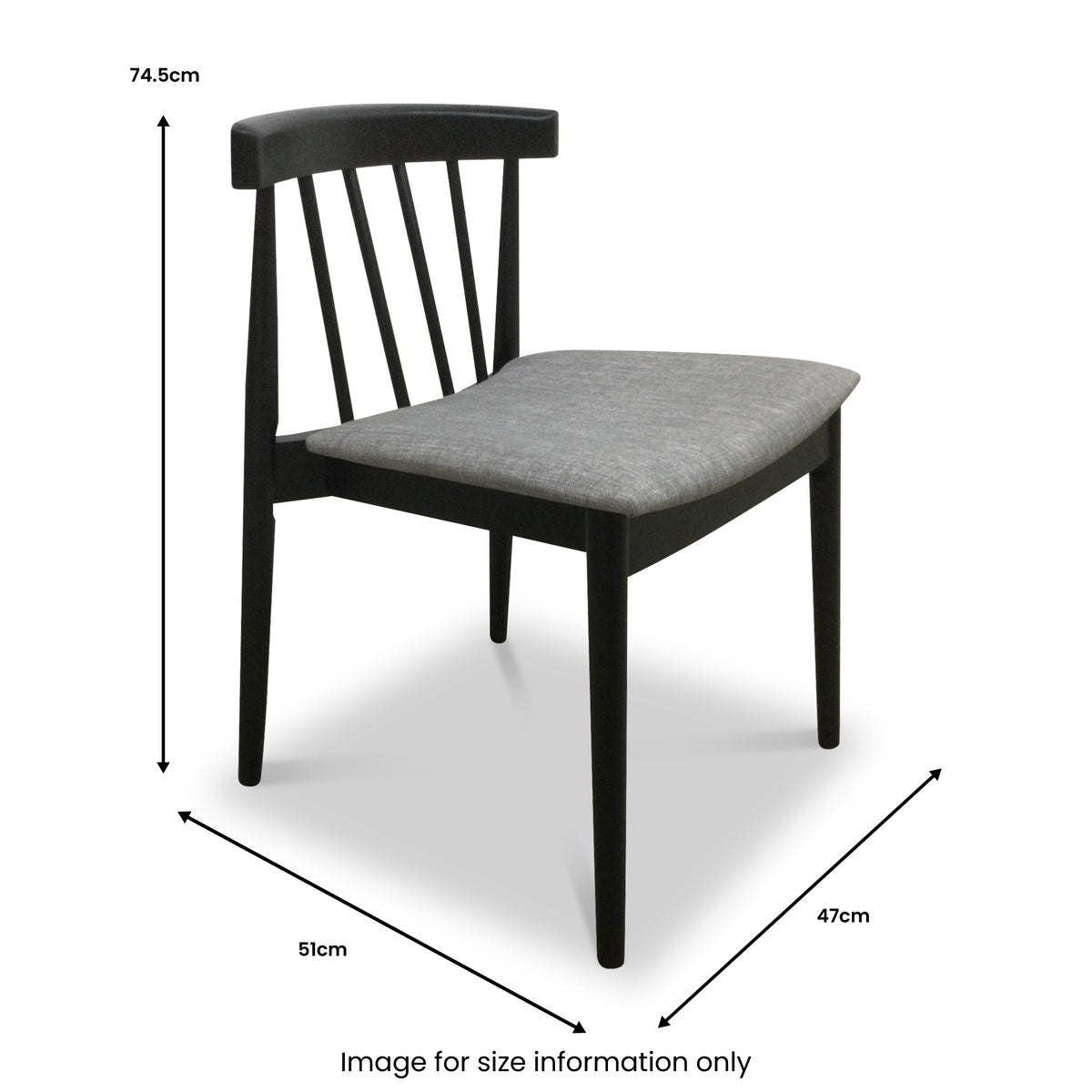 Jackson Dining Chair with Black Frame dimensions