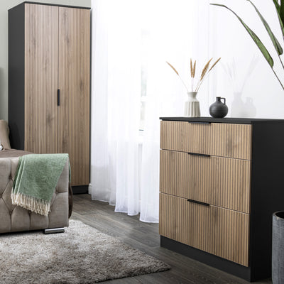 Jago Slatted Effect 3 Drawer Deep Chest