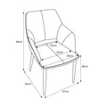 Jowan Brushed Velvet Dining Chair dimensions