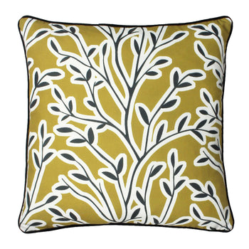 Annika 50cm Floral Leaf Polyester Cushion