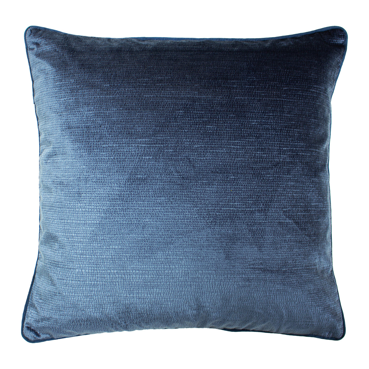 Stella Embossed Snakeskin 45cm Polyester Velvet Cushion Navy Blue