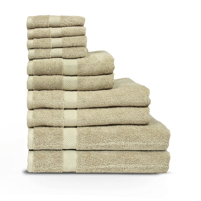 Loft 10pc Cotton Face / Hand / Bath / Sheet Towel Set