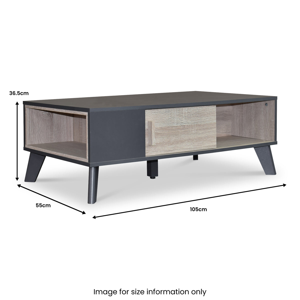 Kelso Grey & Oak Coffee Table dimensions