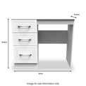 Killgarth White 3 Drawer Dressing Table Dimensions by Roseland Furniture