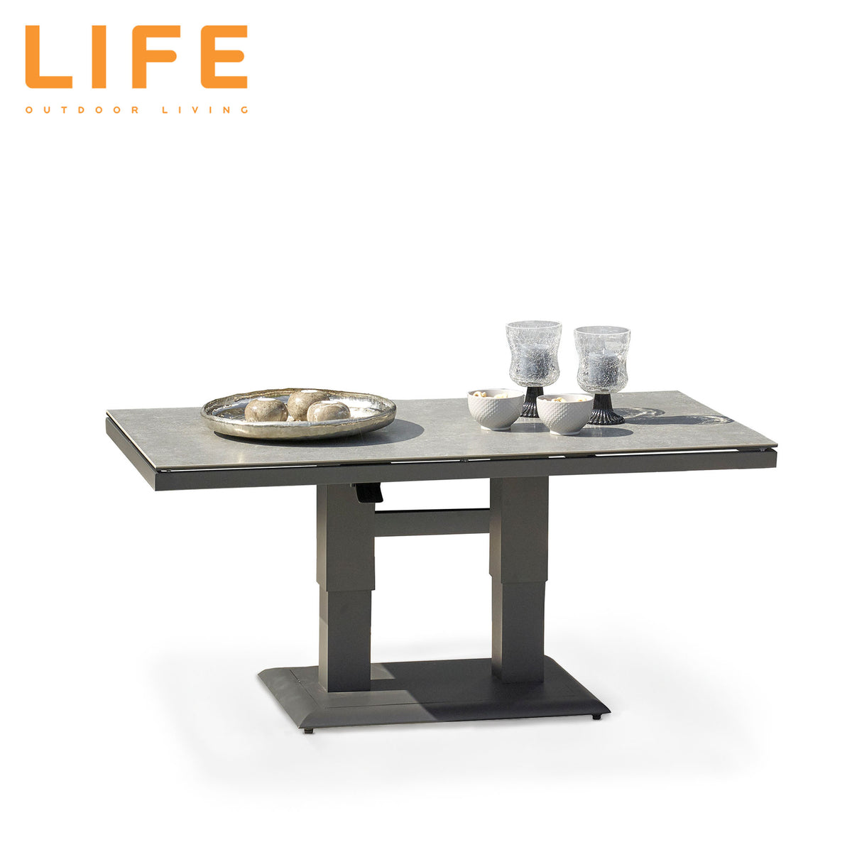 LIFE Timber Corner Set with Height Adjustable Table