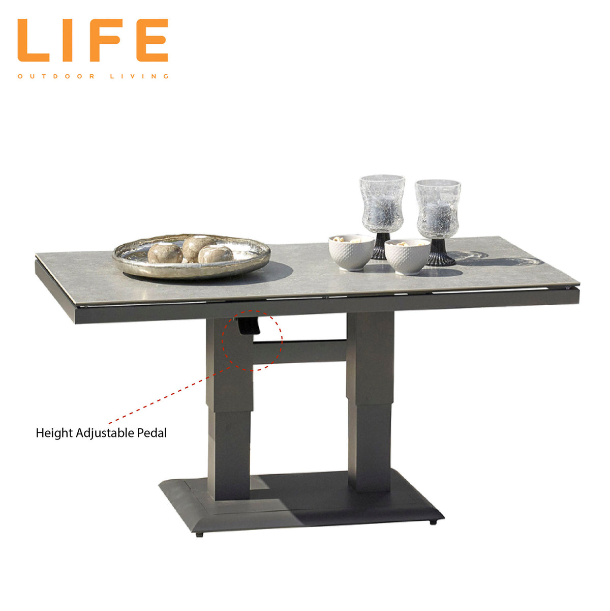 LIFE Timber Corner Set with Height Adjustable Table
