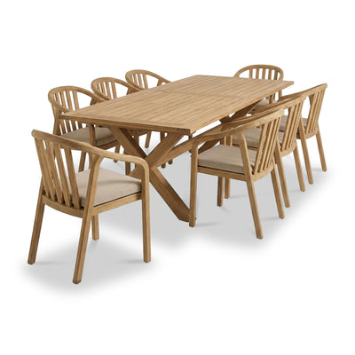 Lidia 8 Seater Dining Table Set with Riven Chairs