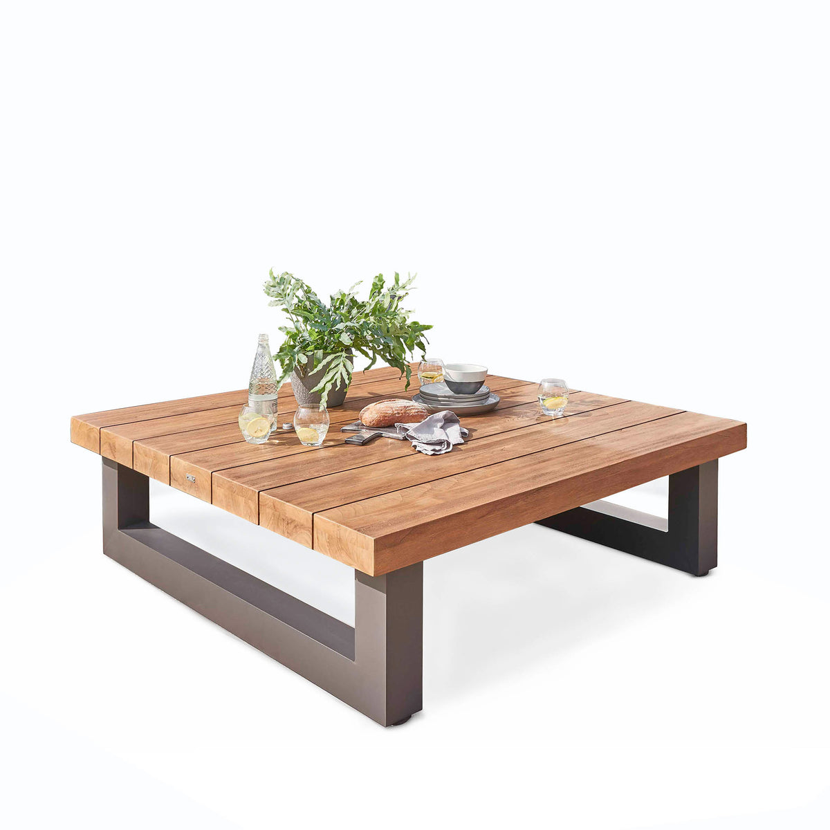 LIFE Nevada Corner Lounge Set with Teak Coffee Table