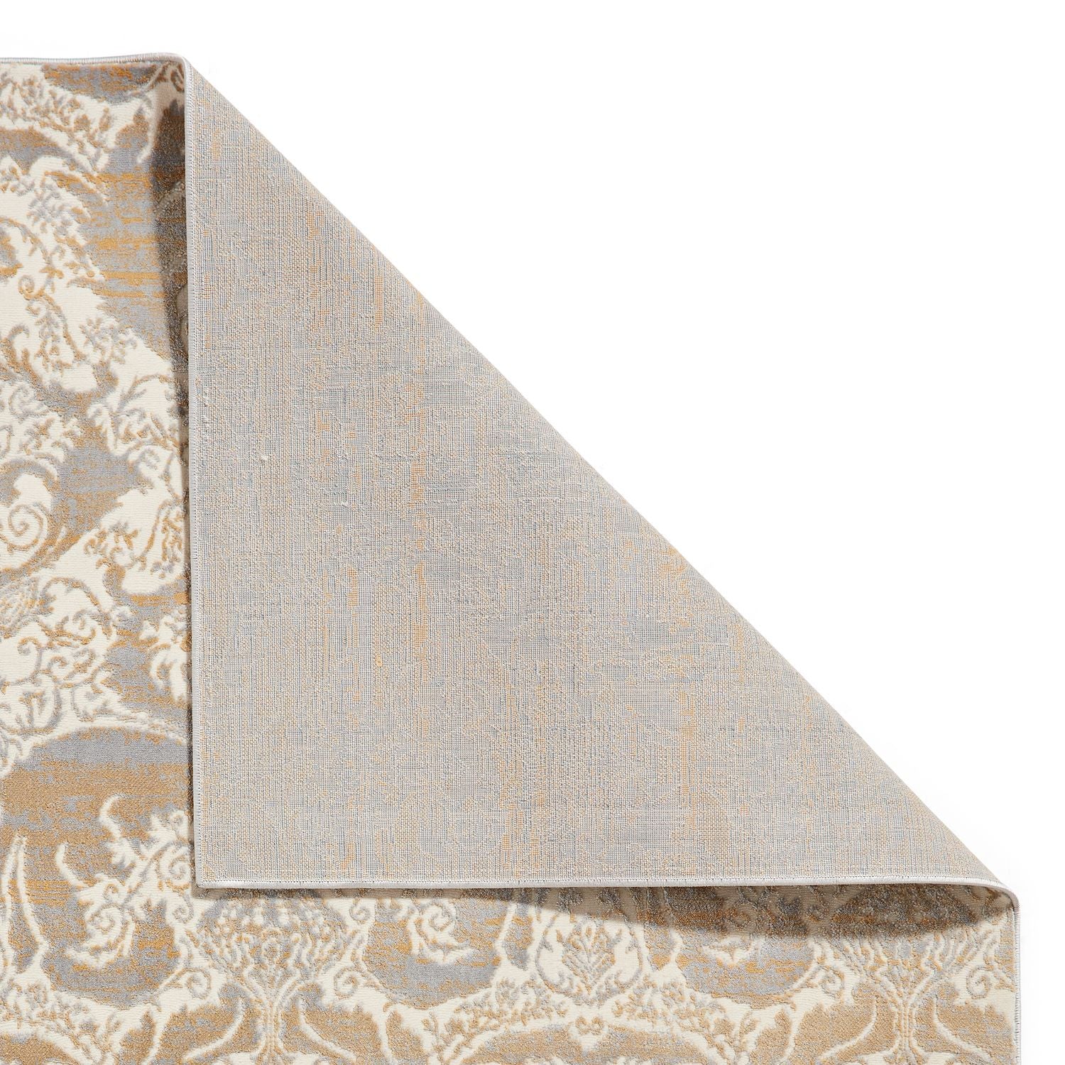Gold Laurence Llewelyn-Bowen Ornate Metallic Rug from Roseland Furniture