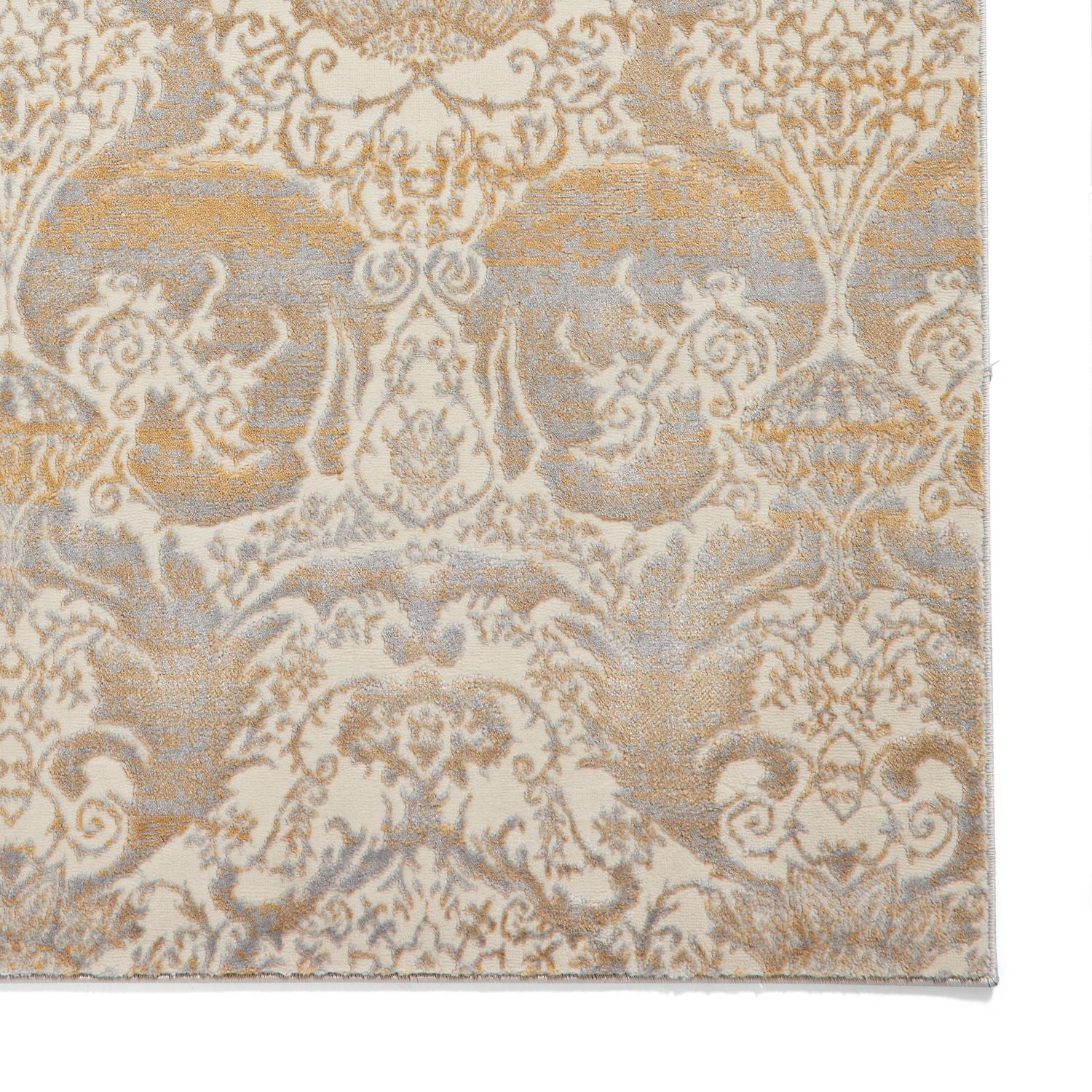 Gold Laurence Llewelyn-Bowen Ornate Metallic Rug from Roseland Furniture