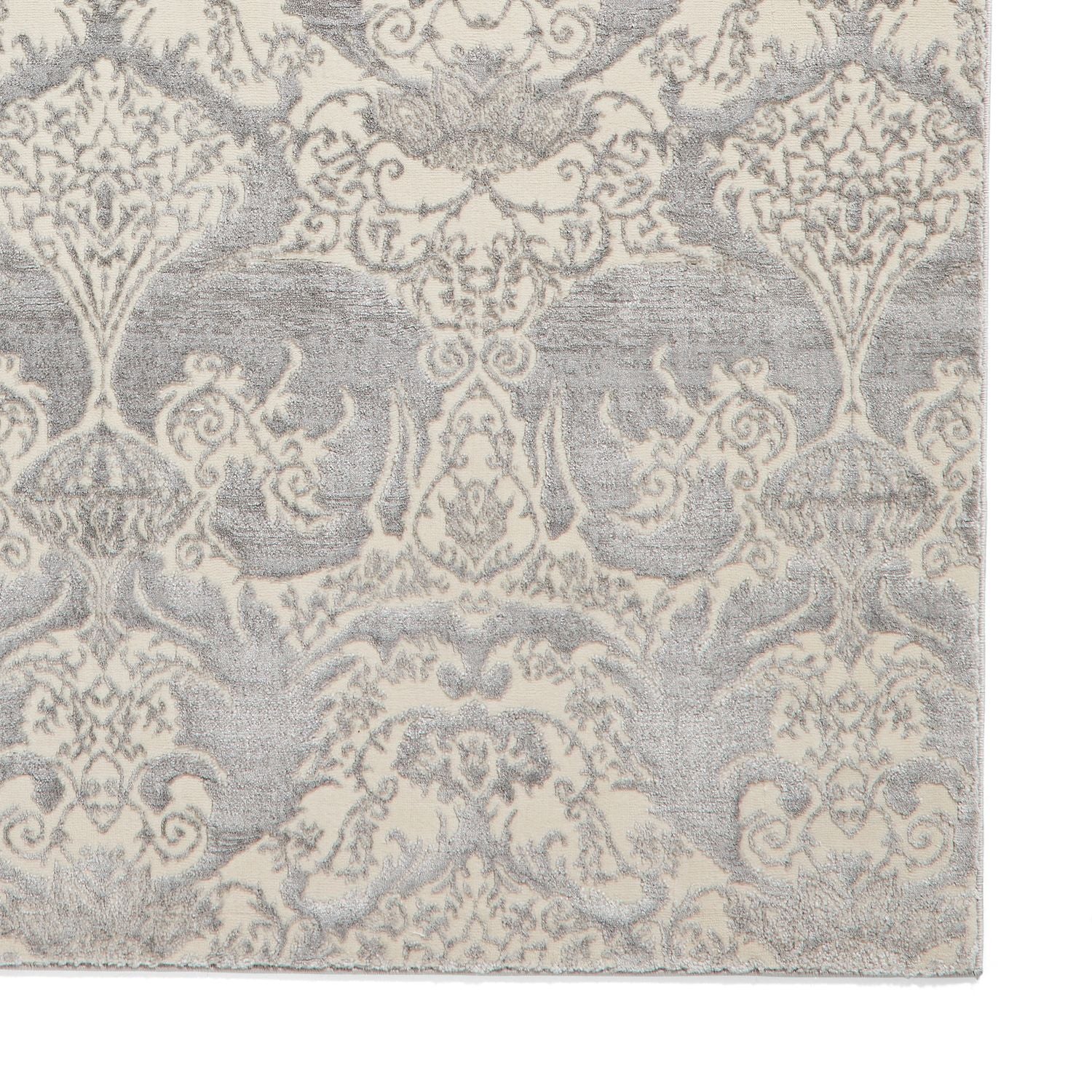 Grey Laurence Llewelyn-Bowen Ornate Metallic Rug from Roseland Furniture
