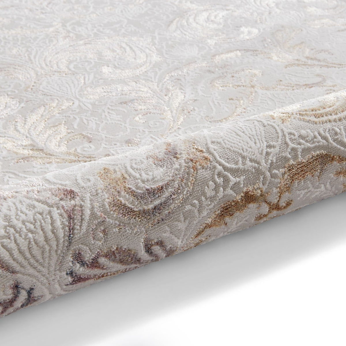Pearl Laurence Llewelyn-Bowen Ornate Metallic Rug from Roseland Furniture