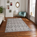 Silver Laurence Llewelyn-Bowen Ornate Metallic Rug from Roseland Furniture
