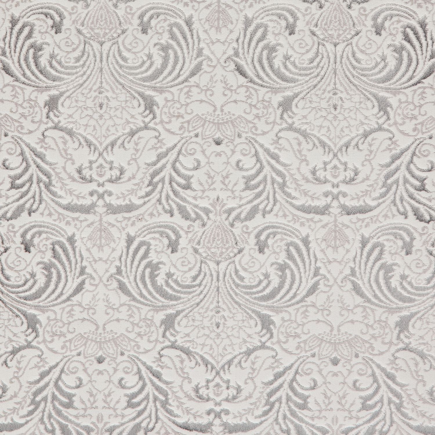 Silver Laurence Llewelyn-Bowen Ornate Metallic Rug from Roseland Furniture