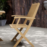 London FSC Acacia 2 Seater Square Folding Bistro Set with London Folding Armchairs