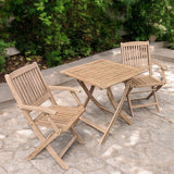 FSC 1 London 70cm Square Folding Bistro Set w 2 Folding Armchairs from Roseland Furniture