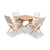 FSC 1 London 90cm Square Folding Bistro Set w 2 Folding Armchairs from Roseland Furniture