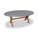 Luna Ellipse Concrete and Acacia Table from Roseland Furniture