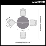 FSC 1 Luna 120cm Round table w 4 Sol Dining Chairs from Roseland Furniture