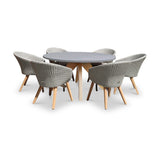 FSC 1 Luna 150cm Round table w 6 Sol Dining Chairs from Roseland Furniture